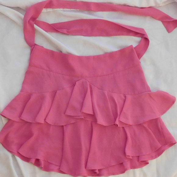 NWT - Fun, Flirty, Romantic Pink Mini Skirt w/Tie - Picture 2 of 10